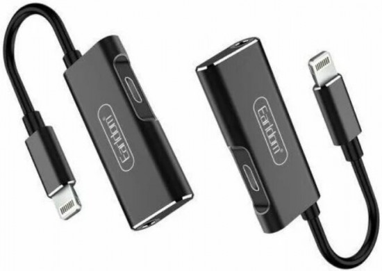 Кабель-переходник Earldom ET-OT52 Lightning(F)+Jack 3.5mm(F) на Lightning(M)