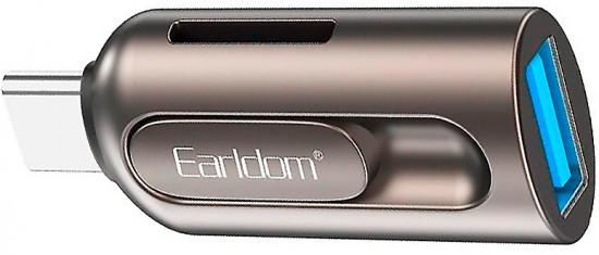 Переходник Earldom ET-OT98 OTG USB (F)+MicroSD(F) на Type-C (M)