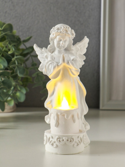 Фигурка светящаяся «Белоснежная девушка-ангел с тортом»