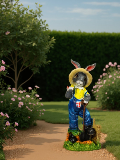 Фигура «Зайчик дачник с бабочкой»