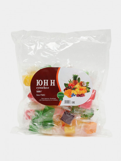 Конфеты желейные кубики фруктовое ассорти