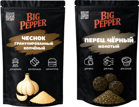 Набор приправ «Чеснок гранулированный и перец чёрный молотый»