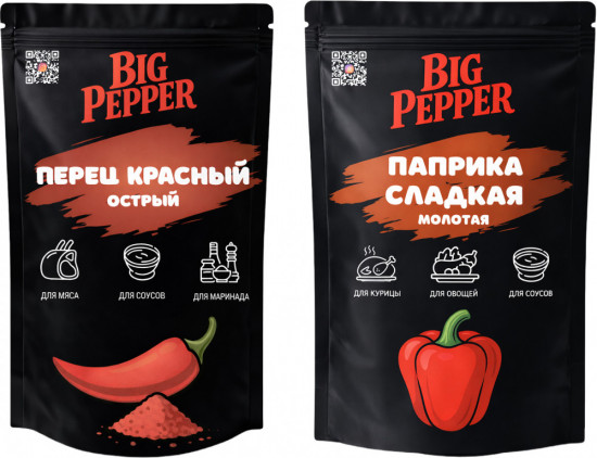 Набор приправ «Паприка сладкая молотая и перец красный острый молотый»