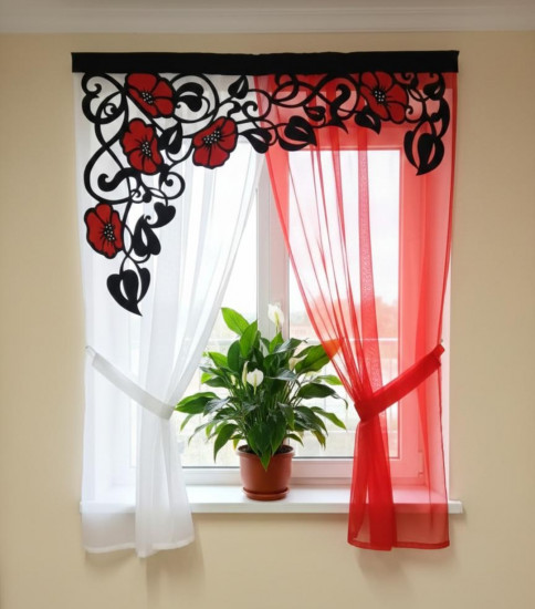 Занавеска с ламбрекеном «Вьюнки»