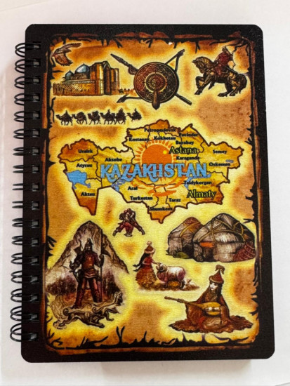 Блокнот деревянный для записей «Казахстан»