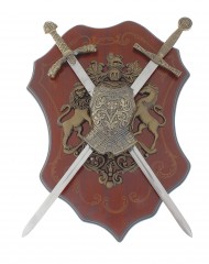 Геральдика, щит «Лев и лошадь», два меча