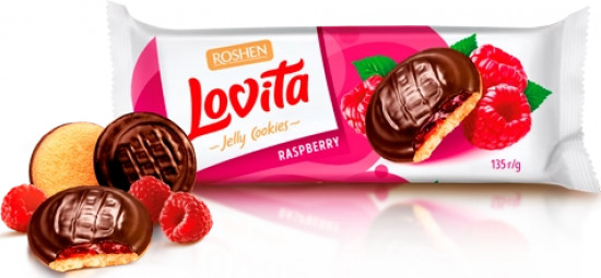 Печенье с желейной начинкой со вкусом малины «Lovita Jelly»