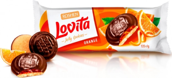 Печенье с желейной начинкой со вкусом апельсина «Lovita Jelly»
