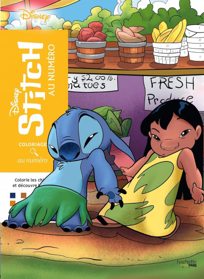 Раскраска «Hachette Coloriages mystères — Coloriages au numéro — Stitch»