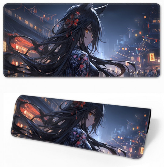 Коврик для мыши и клавиатуры «Ночная Кицунэ»