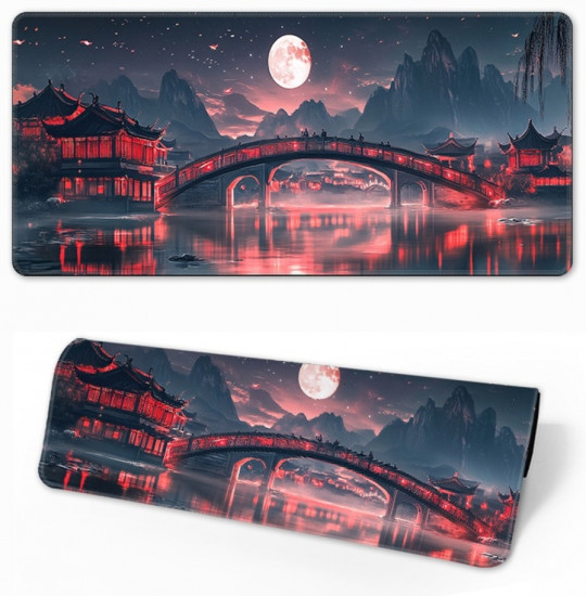 Коврик для мыши и клавиатуры «Лунная Ночь в Киото»
