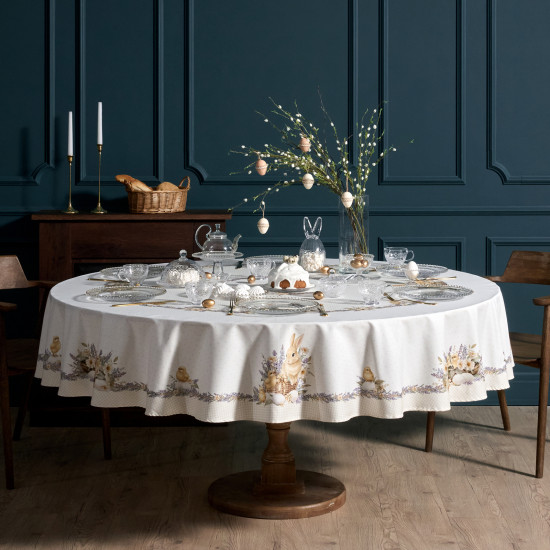 Скатерть круглая «Лавандовая весна»