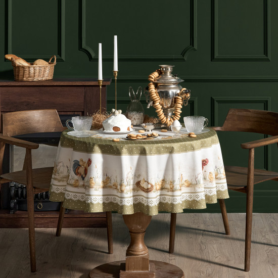 Скатерть круглая «Золотая курочка»