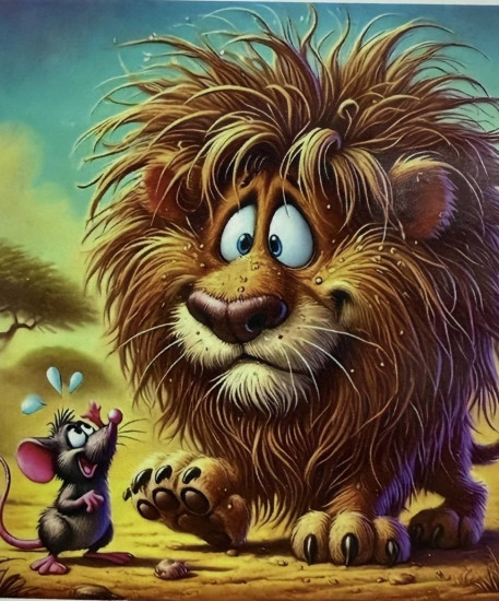 Алмазная мозаика «Лев и мышь»