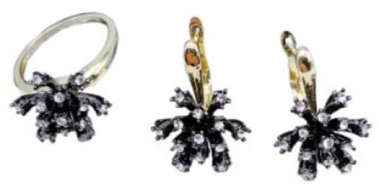 Комплект украшений женский с кристаллом