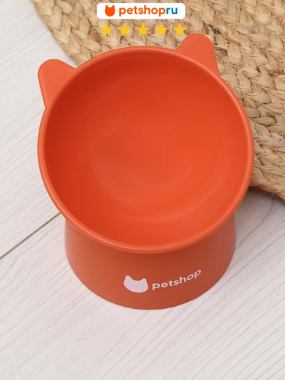 Миска для кошек и собак высокая «Кошечка»