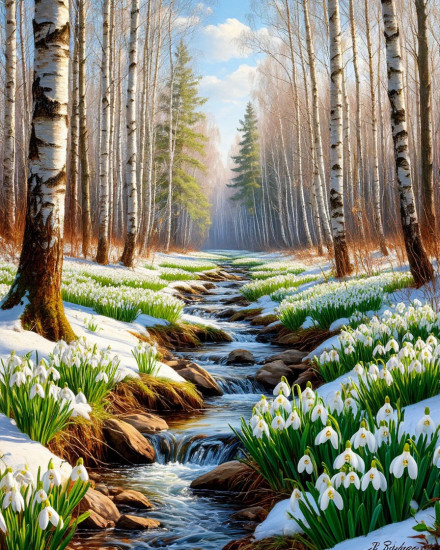 Картина по номерам «Утро в весеннем лесу»