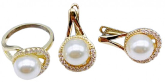 Комплект украшений женский с жемчугом