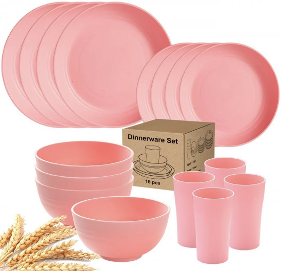 Набор посуды из пшеничной соломы на 4 персоны