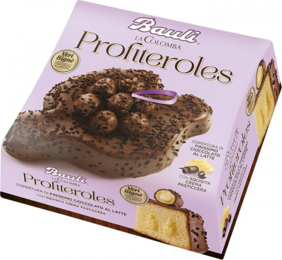 Кулич пасхальный с кремовой начинкой в шоколадной глазури cо вкусом профитролей «Colomba profitroles»