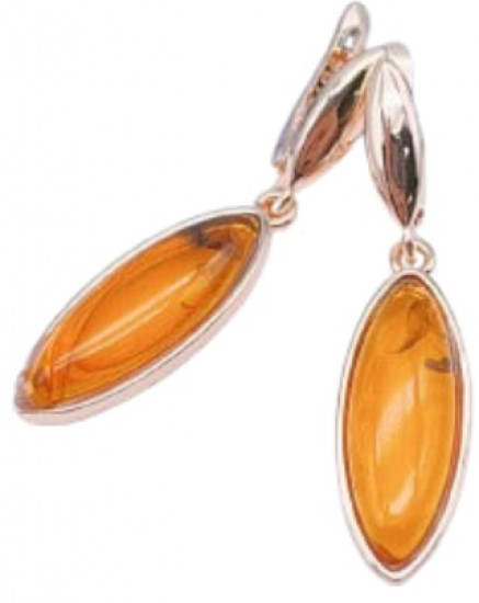 Серьги из бижутерным сплавом иянтарем