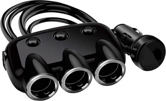 АЗУ-мультипорт Earldom ES-CS1 3 прикуривателя, 2 USB-порта