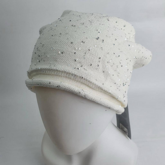 Шапка-лопатка женская с мини-пайетками без подклада «Глория»