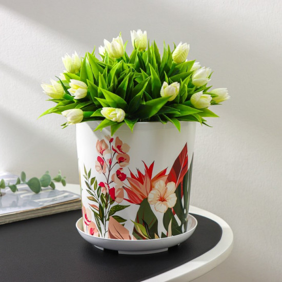 Горшок для цветов с поддоном «Тропический лес»