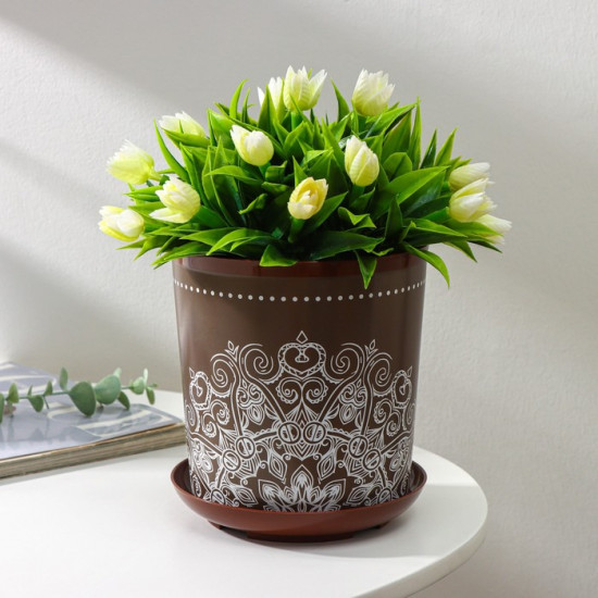 Горшок для цветов с поддоном «Кракле»