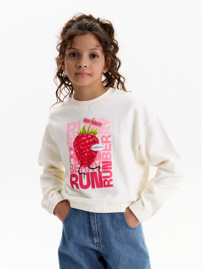 Толстовка для девочек укороченная объемная