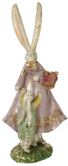 Фигурка декоративная «Зайчиха с зайчонком» 