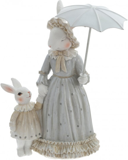 Фигурка декоративная «Зайчиха с зайчонком» 