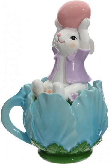 Фигурка декоративная «Заяц в чашке» 