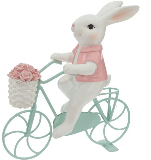 Фигурка декоративная «Заяц на велосипеде» 