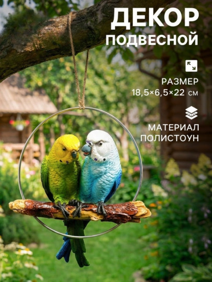 Подвесной декор «Пара попугаев»