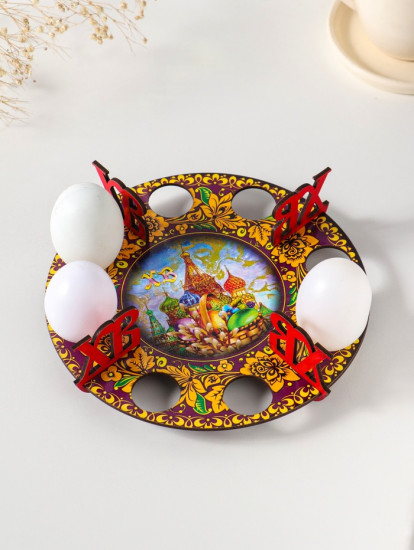 Подставка для 8 яиц «Собор с хохломой»