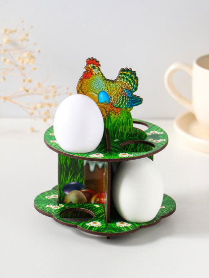 Подставка для 8 яиц в двух ярусах «Курочка ряба»