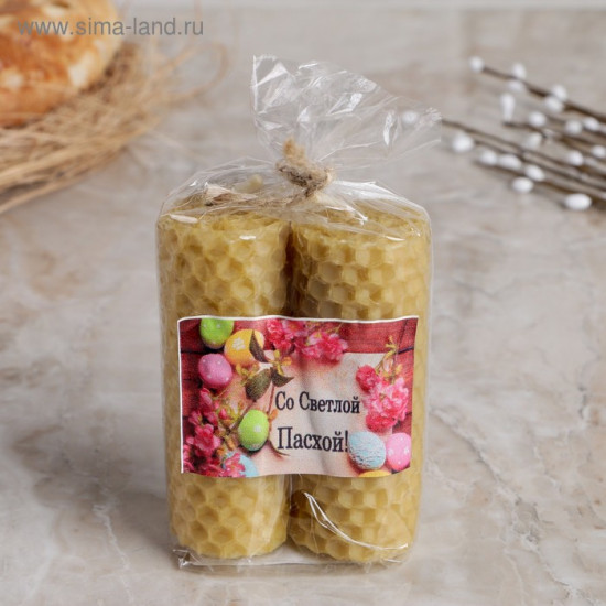 Набор свечей из вощины медовой с добавлением эфирного масла «Корица»