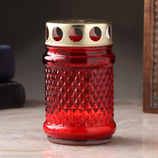 Свеча парафиновая в стеклянном подсвечнике «Лампада цилиндр»