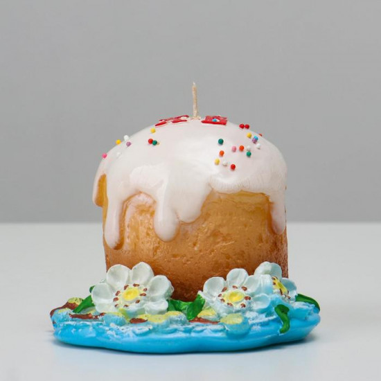 Свеча декоративная «Пасхальный кулич на подставке»