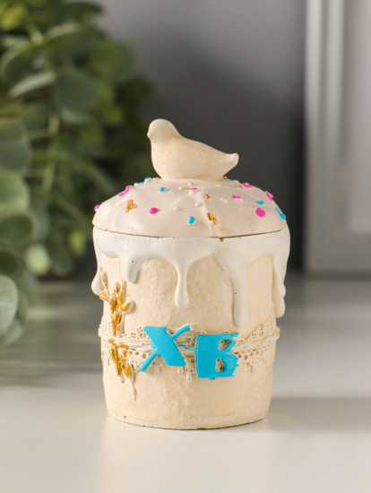 Шкатулка для украшений с крышкой «Кулич пасхальный»