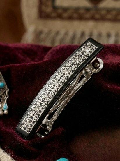 Заколка-автомат со стразами