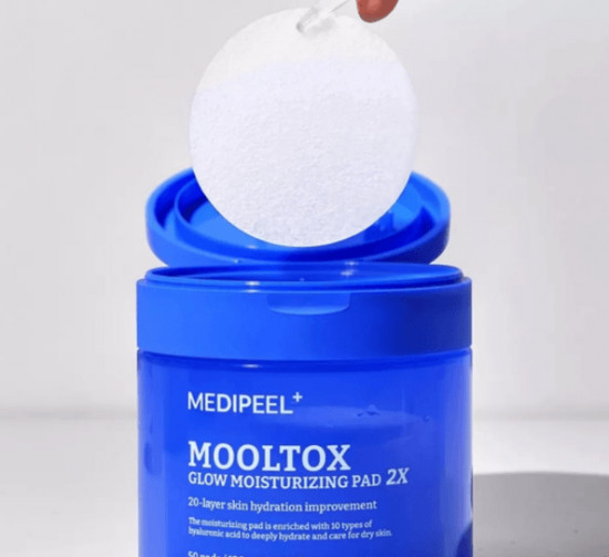 Увлажняющие пэды для лица с гиалуроновой кислотой «Mooltox Glow Moisturizing Pad 2X»