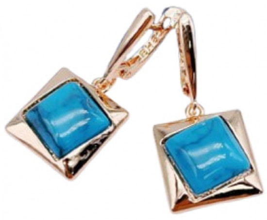 Серьги из бижутерного сплава c фианитом