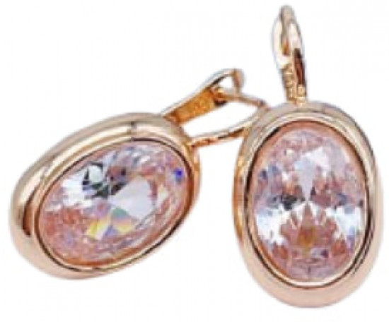 Серьги из бижутерного сплава c фианитом