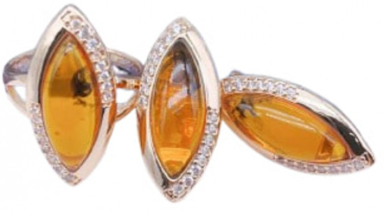 Комплект украшений с янтарем