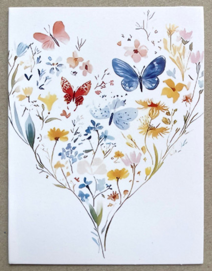 Открытка «Цветы и бабочки»