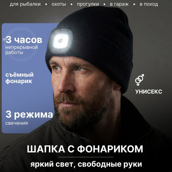 Шапка с фонариком