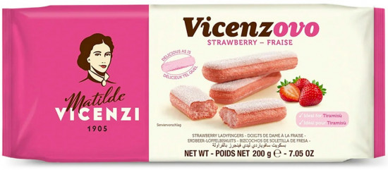 Печенье клубничное Савоярди «Vicenzovo»