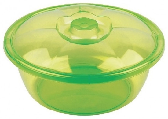 Чашка круглая прозрачная с крышкой